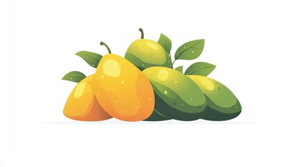 Colorful illustration of exotic fruits