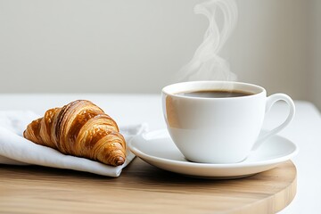 A Perfect Morning with Croissant and Coffee