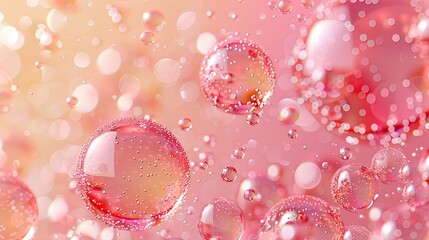 A close-up view of pink bubbles with a soft background, creating a dreamy, abstract aesthetic.