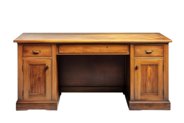 Classic wooden desk with spacious surface and storage, perfect for home office or study