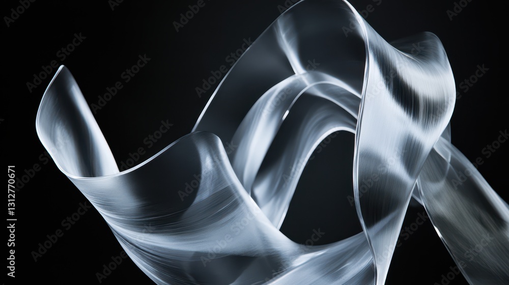Poster a captivating 3d animation featuring rotating glass shapes against a light background, rendered in h