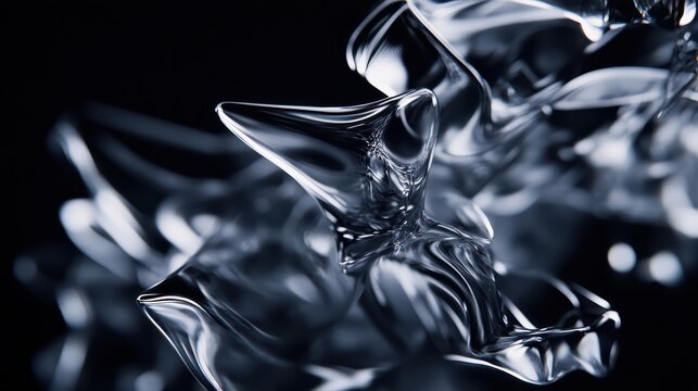 A captivating 3D animation featuring rotating glass shapes against a light background, rendered in high-definition 4K.