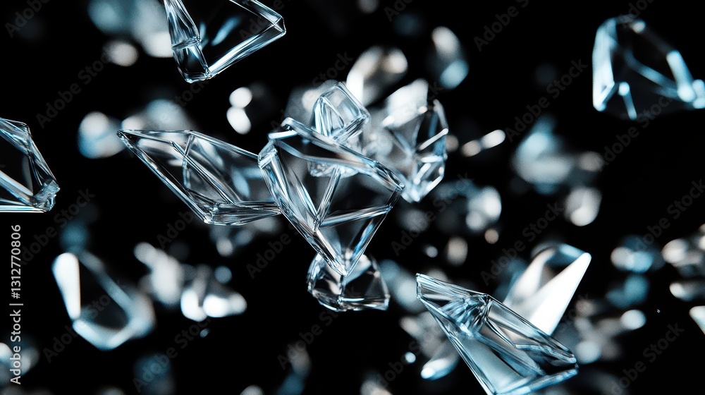 Aufkleber a captivating 3d animation featuring rotating glass shapes against a light background, rendered in h