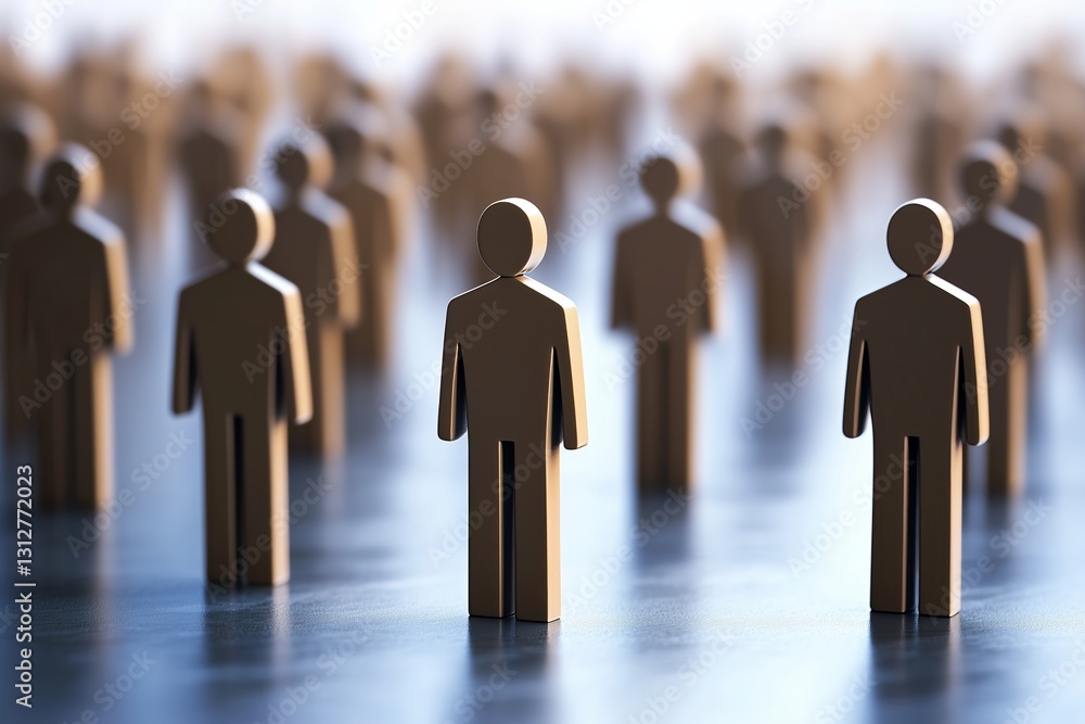 Poster exploring layers of people icons in a virtual network for enhanced hr recruitment strategies