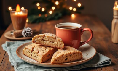 Warm cookies and coffee holiday treat