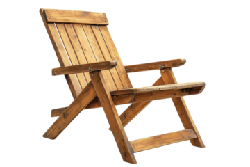 Wooden deck chair situated in a bright outdoor area perfect for relaxation and leisure time