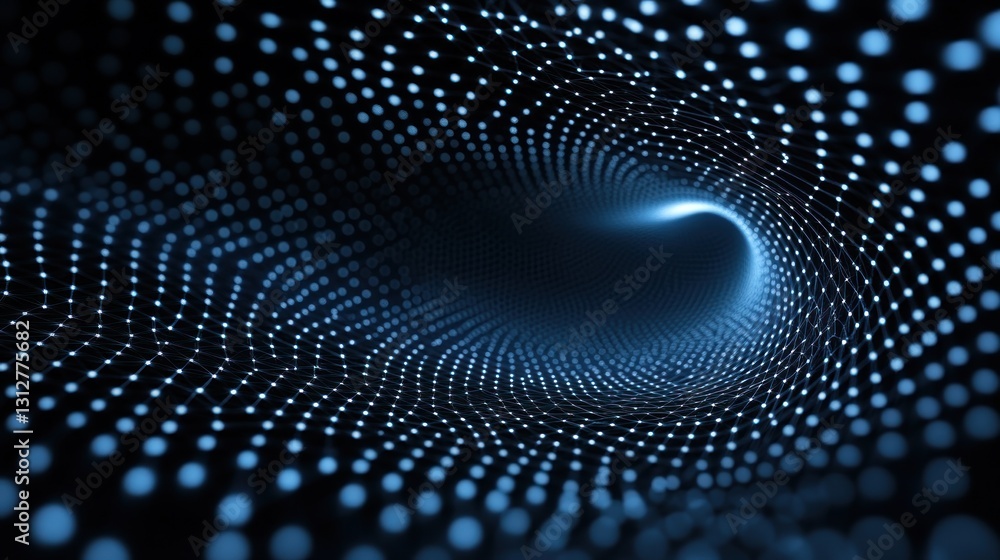 Poster abstract digital tunnel: a journey through illuminated nodes