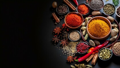 spices on black