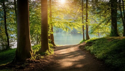 Obraz premium sunset in the forest