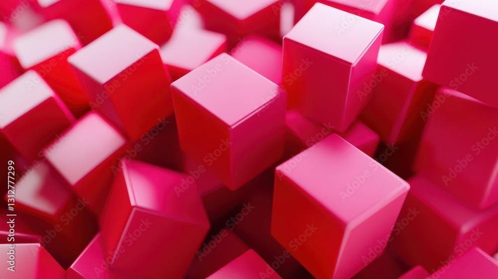 Aufkleber A dynamic 4K animation featuring a geometric background with rotating red cubes.