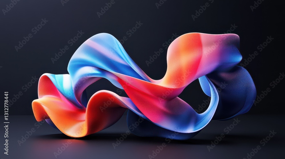 Poster A futuristic colorful shape is rendered in 3D, featuring vibrant hues and cutting-edge design elements.