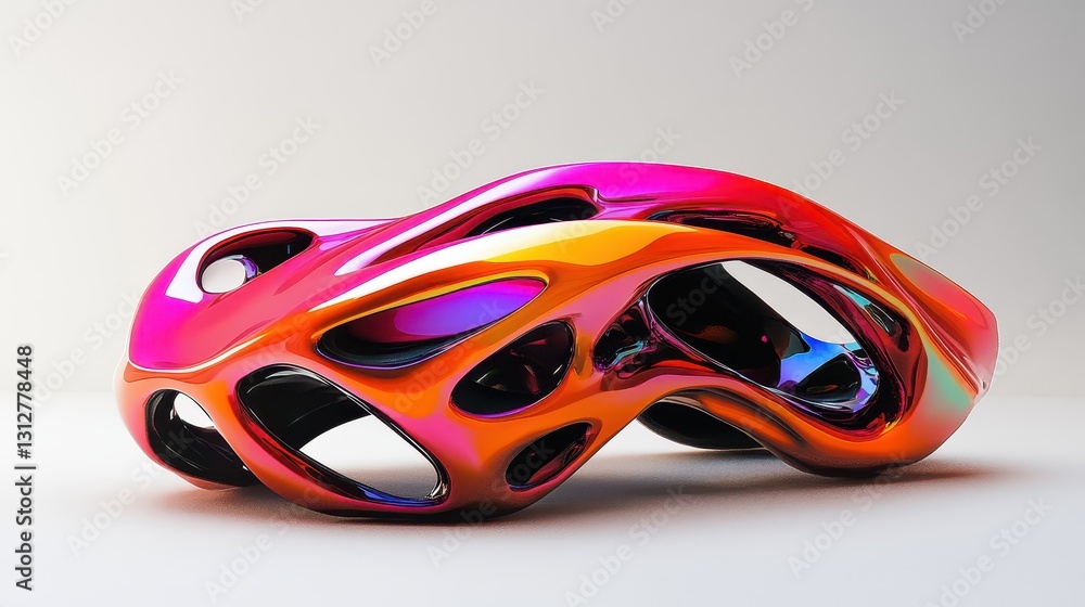 Aufkleber a futuristic colorful shape is rendered in 3d, featuring vibrant hues and cutting-edge design elemen