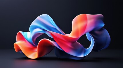 Obraz premium A futuristic colorful shape is rendered in 3D, featuring vibrant hues and cutting-edge design elements.