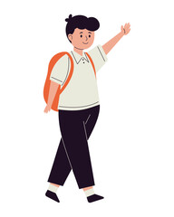 New Student Walking with Backpack