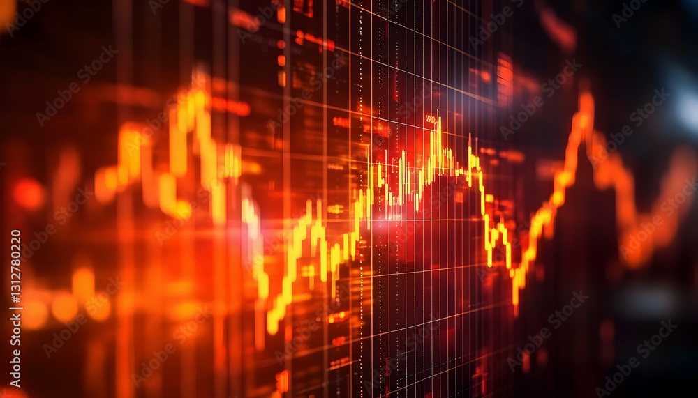Poster a graph showing a stock market correction with a temporary dip -