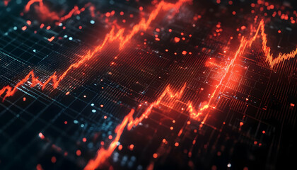 Obraz premium A graph showing a volatile stock market with sharp peaks and valleys -