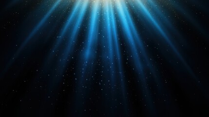 Celestial Blue Rays: A Digital Abstract Artwork