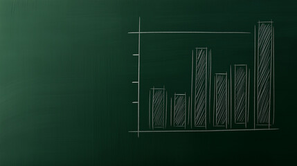 Naklejka premium hand-drawn bar chart on chalkboard