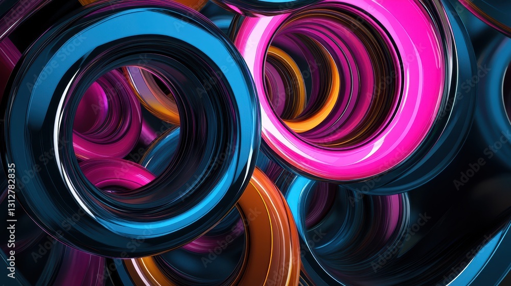 Poster An abstract animation features a seamless loop with vibrant color refraction effects, set against a dynamic background.