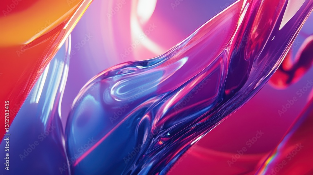 Poster An abstract animation showcasing a color refraction effect with a 3D render, presented in 4K resolution.