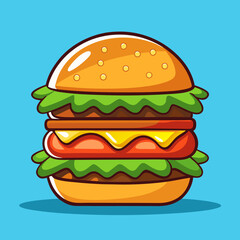 hamburger on white background