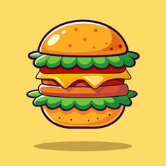 hamburger on white