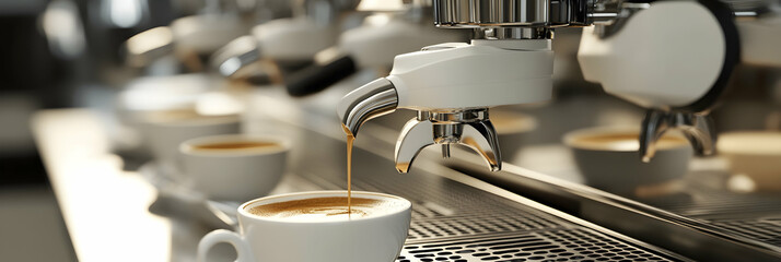 A robotic barista preparing coffee with precision and speed  -
