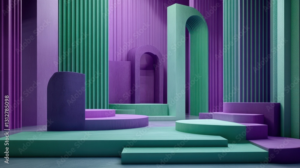 Aufkleber An abstract background design featuring bright-colored circular rings arranged in a minimalistic pattern.