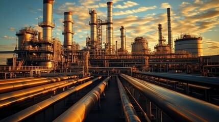 Large oil and gas pipelines play a crucial role in the refining process.