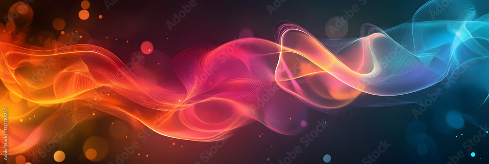 Poster a vibrant abstract background with fluid shapes and dynamic colors -