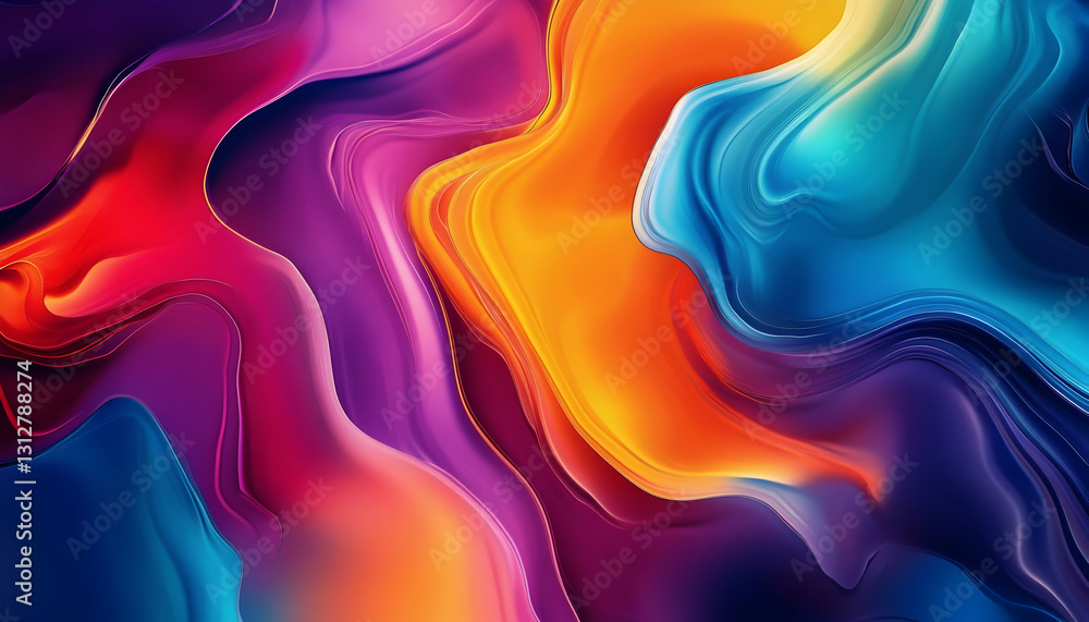Poster a vibrant abstract background with fluid shapes and dynamic colors -