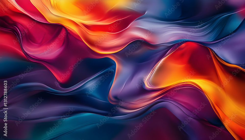 Poster a vibrant abstract background with fluid shapes and dynamic colors -