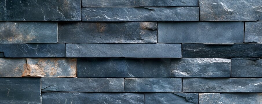 Smooth dark blue slate wall with minimal texture