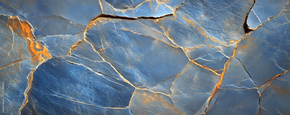 Poster dark blue slate rock pattern with subtle lines and cracks