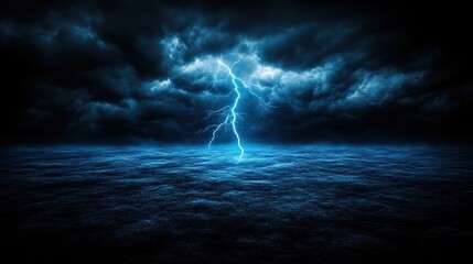 Electric Storm over Dark Ocean: A Dramatic Nightscape