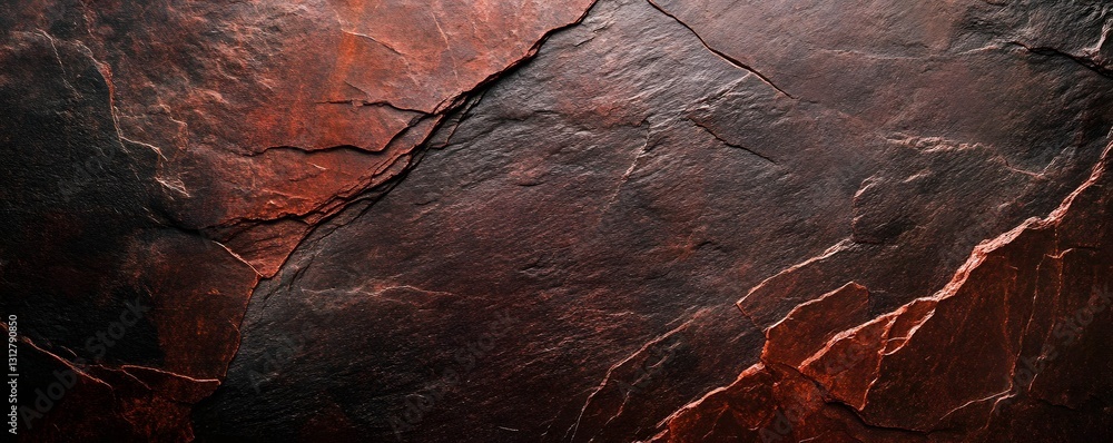 Aufkleber dark red slate rock pattern with visible cracks and lines