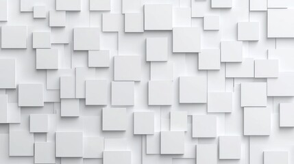 Abstract White Cubic Structure: A Modern Geometric Design