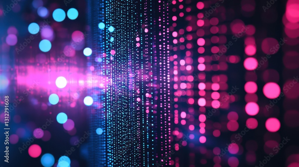 Poster An abstract digital background featuring glowing circuits and interconnected lines, symbolizing advanced technology and connectivity.