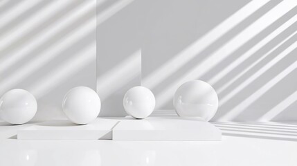 Abstract White Spheres Minimalist Background Design
