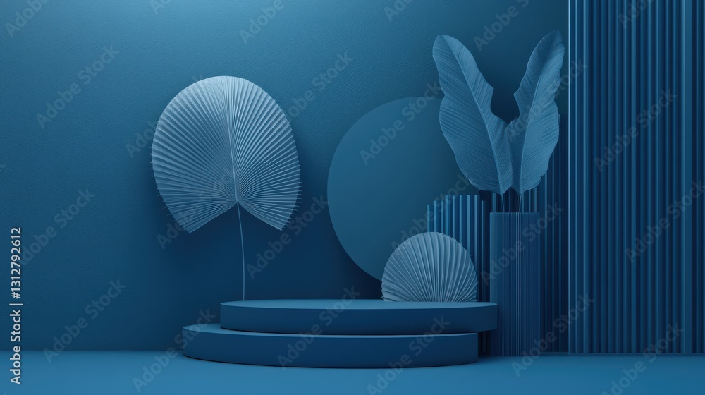 Poster an abstract geometric composition featuring 3d-rendered blocks set against a black background.