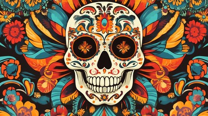 Day of the Dead Symmetrical Patterns for Design