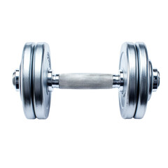 Naklejka premium Isolated dumbbell weights for fitness training on a transparent background suitable for various workout routines, Dumbbells, Weights, Fitness Equipment, Isolated on transparent background Background
