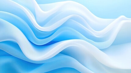 Fototapeta premium Abstract Blue and White Fabric Waves: A Serene Visual Symphony