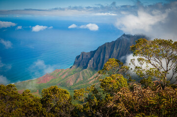 At almost 4,000 feet high, this lookout point in Kokee State Park offers breathtaking views of the vast Kalalau Valley and Na Pali coast. Kalalau Lookout is a must visit when visiting Kauai, Hawaii. 