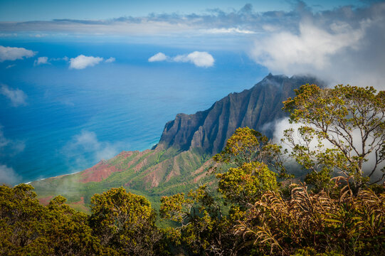 At almost 4,000 feet high, this lookout point in Kokee State Park offers breathtaking views of the vast Kalalau Valley and Na Pali coast. Kalalau Lookout is a must visit when visiting Kauai, Hawaii. 