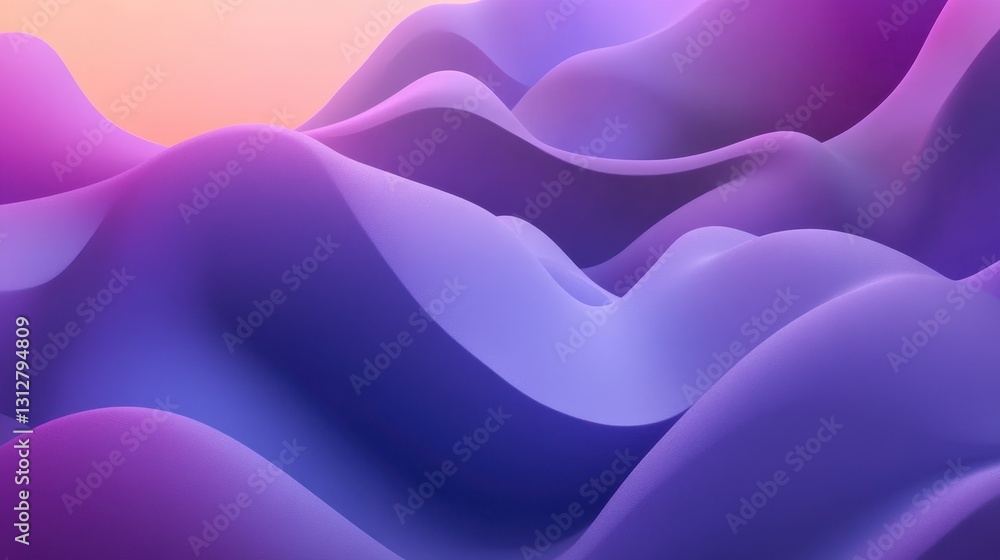 Poster an abstract minimalist animation featuring a purple and blue colored background design, rendered in 