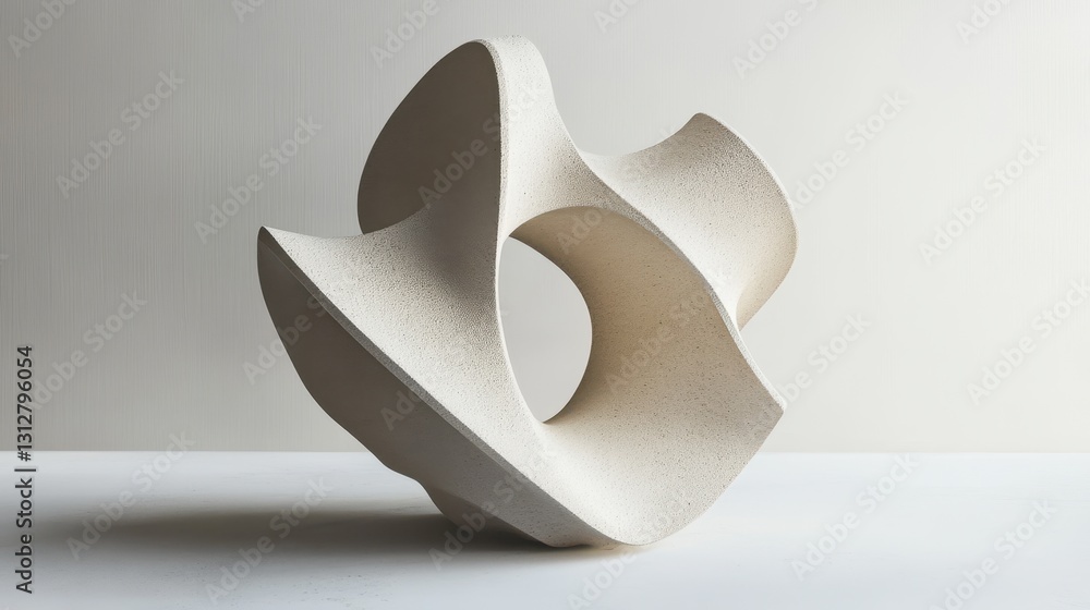 Poster An abstract shape in a 3D render features a unique, artistic form against a neutral backdrop.