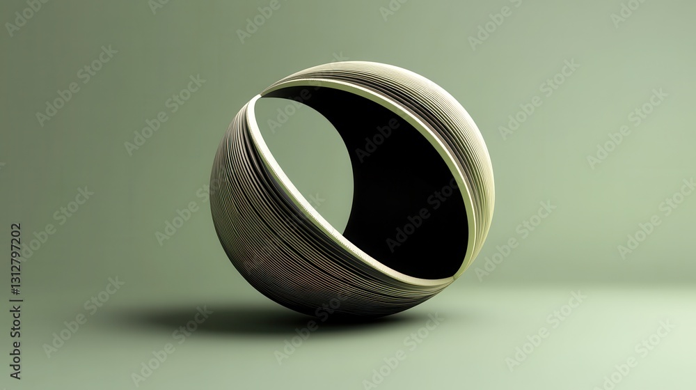 Poster An abstract sphere with rounded lines is rendered in 3D, highlighting its smooth, flowing contours and dynamic form.