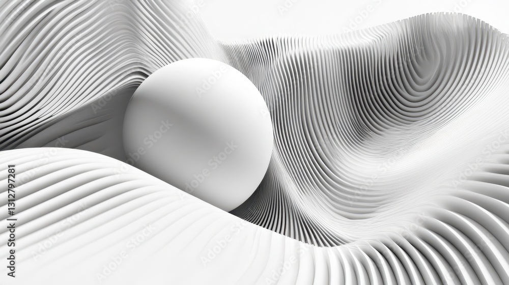 Poster An abstract sphere with rounded lines is rendered in 3D, highlighting its smooth, flowing contours and dynamic form.