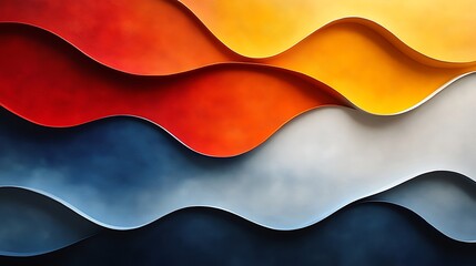 Colorful layered abstract forms creating a vibrant and dynamic design